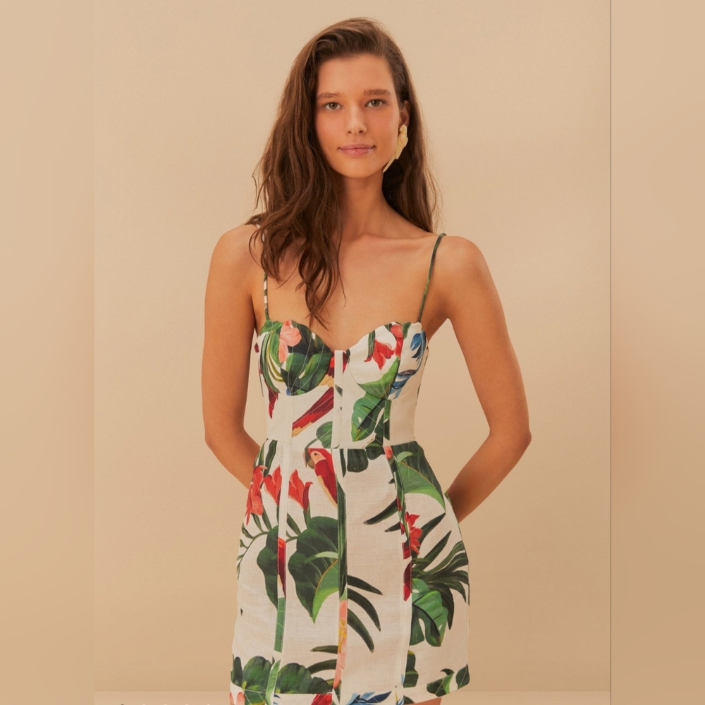 FARM Rio Midnight Macaw Fiesta Mini Dress